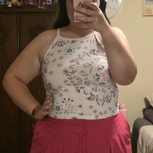 Torrid Size 2X Floral High Neck Crop Top